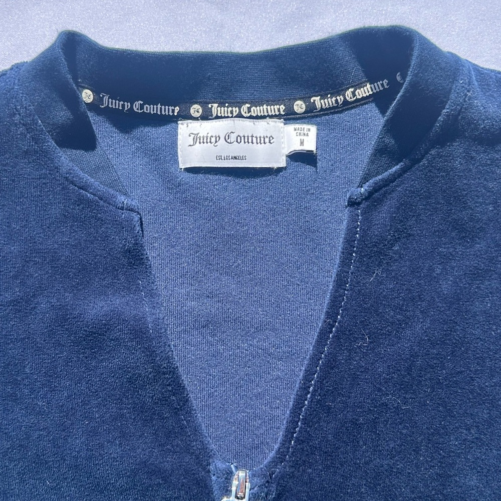 Juicy Couture Navy Blue Zip-Up Top - Picture 5 of 6